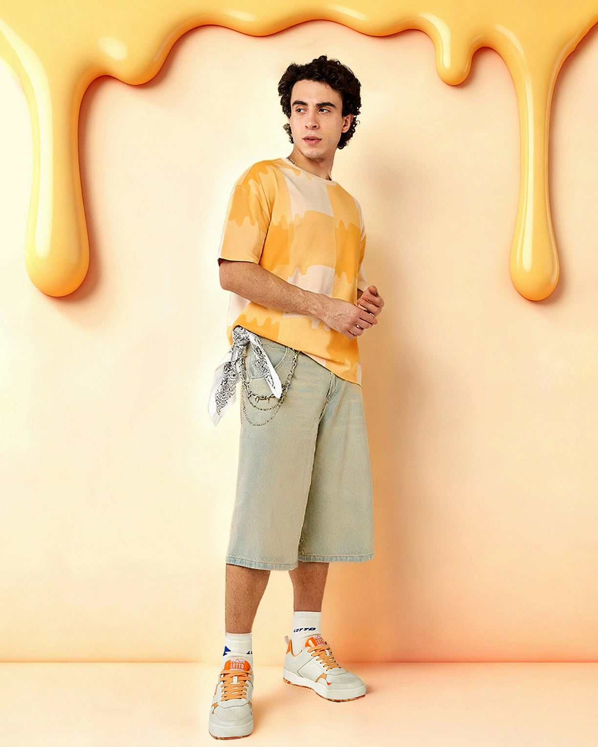 Melt Gingham Tee - Hot Sauce