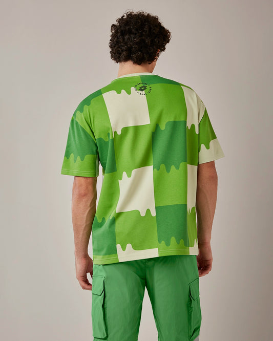 Men's Lotto Melt Gingham Tee - Neon Burn