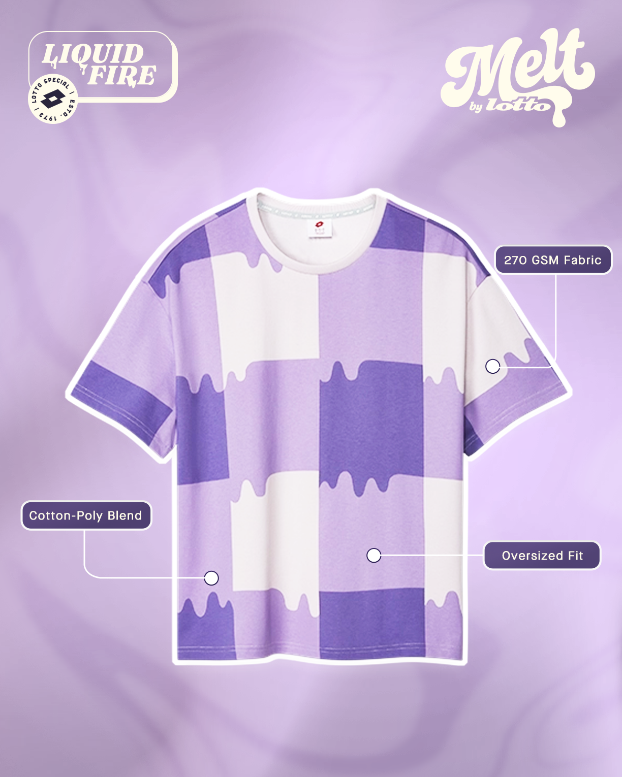 Melt Gingham Tee - Liquid Fire