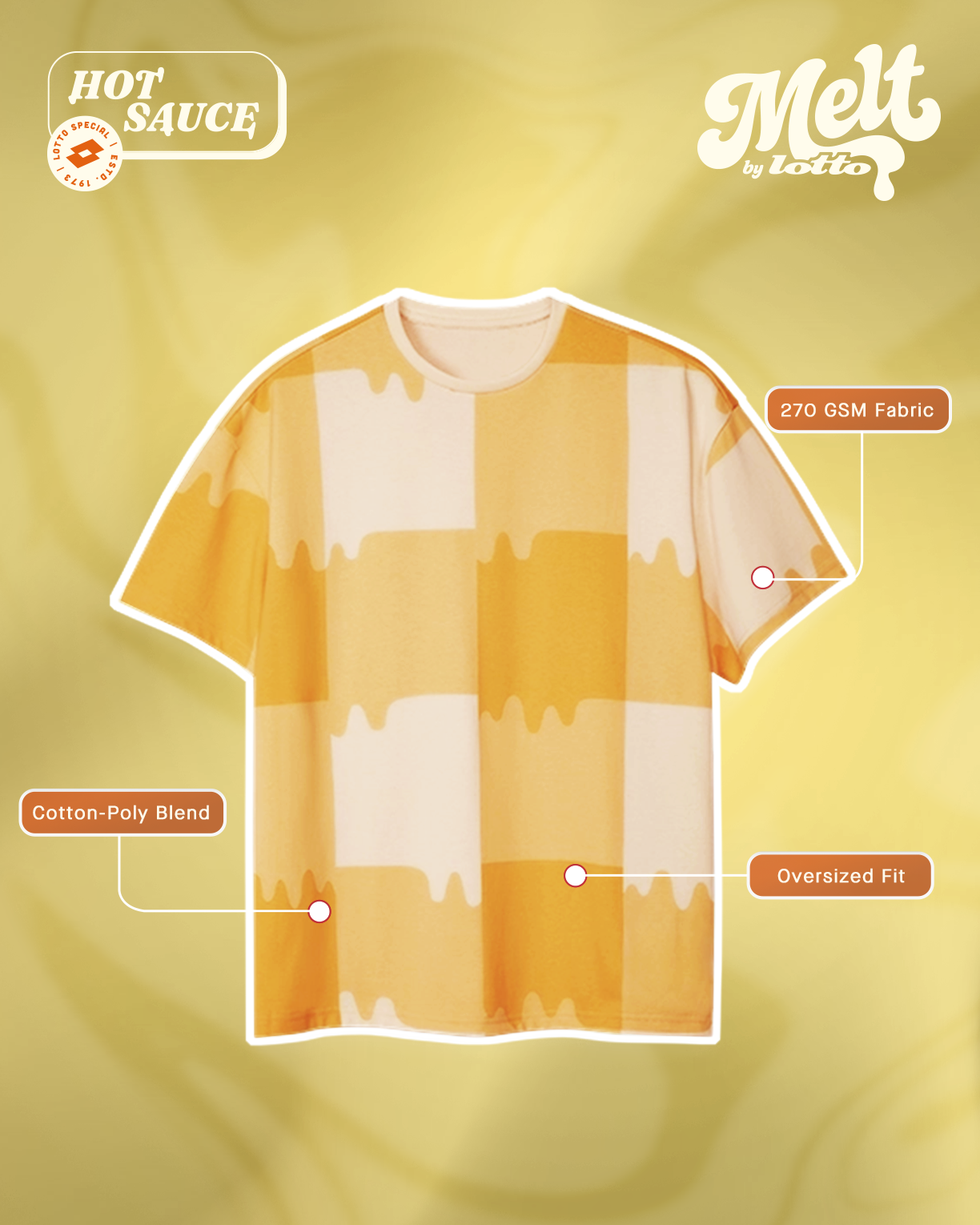 Melt Gingham Tee - Hot Sauce