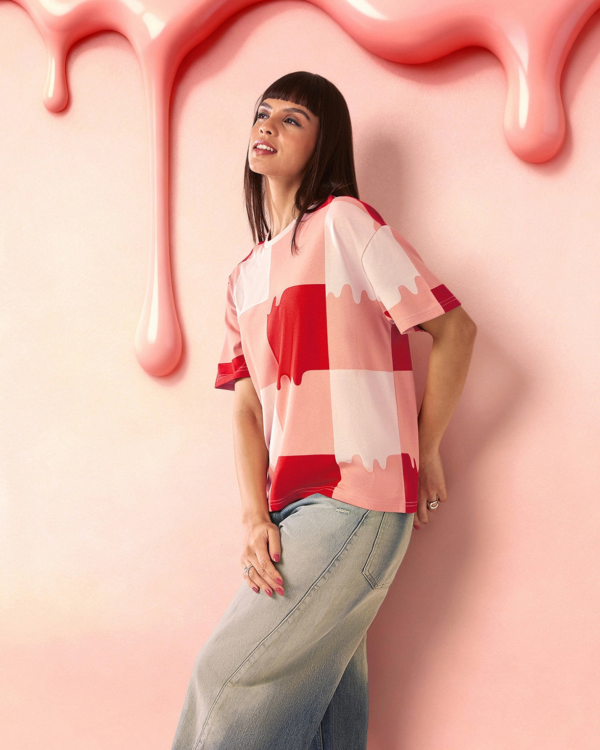Melt Gingham Tee - Heat Wave