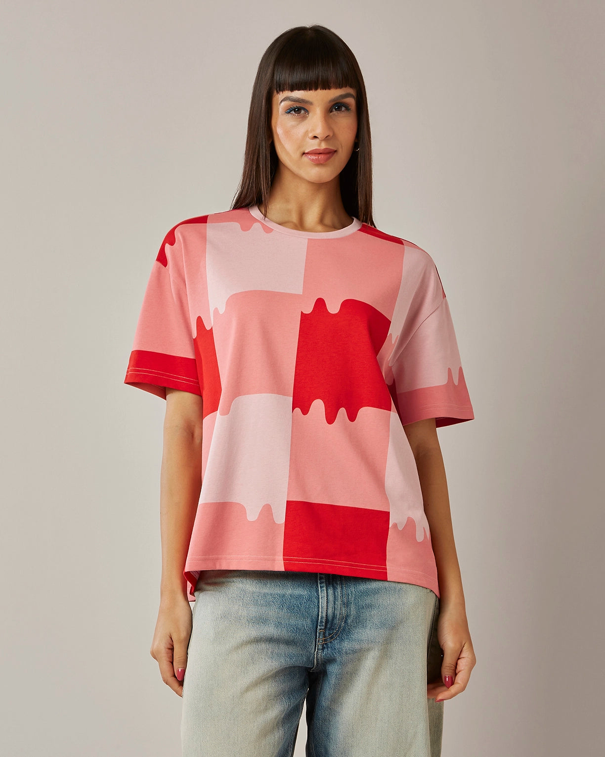 Melt Gingham Tee - Heat Wave