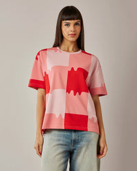 Women Lotto Melt Gingham Tee - Heat Wave T-shirts