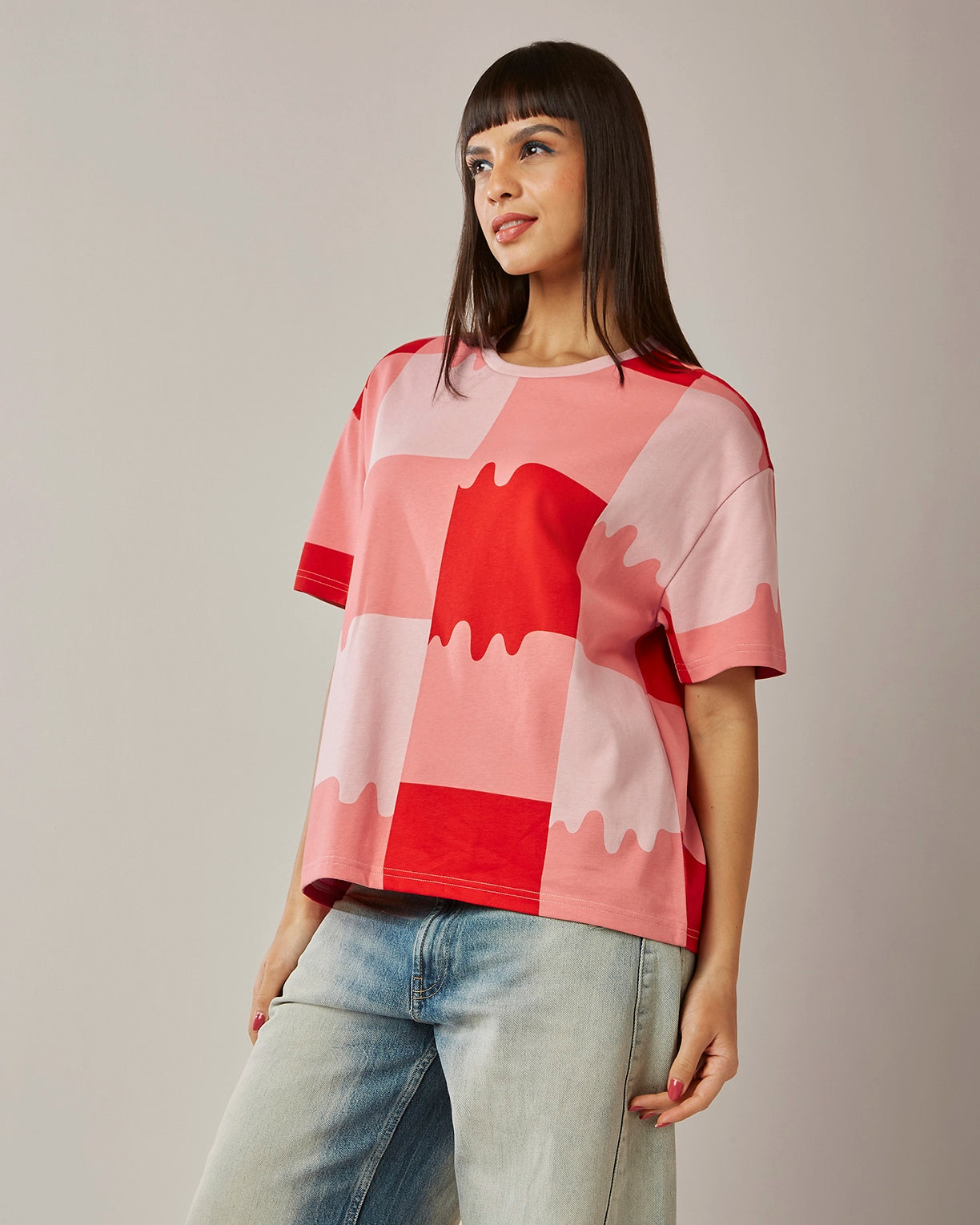 Melt Gingham Tee - Heat Wave