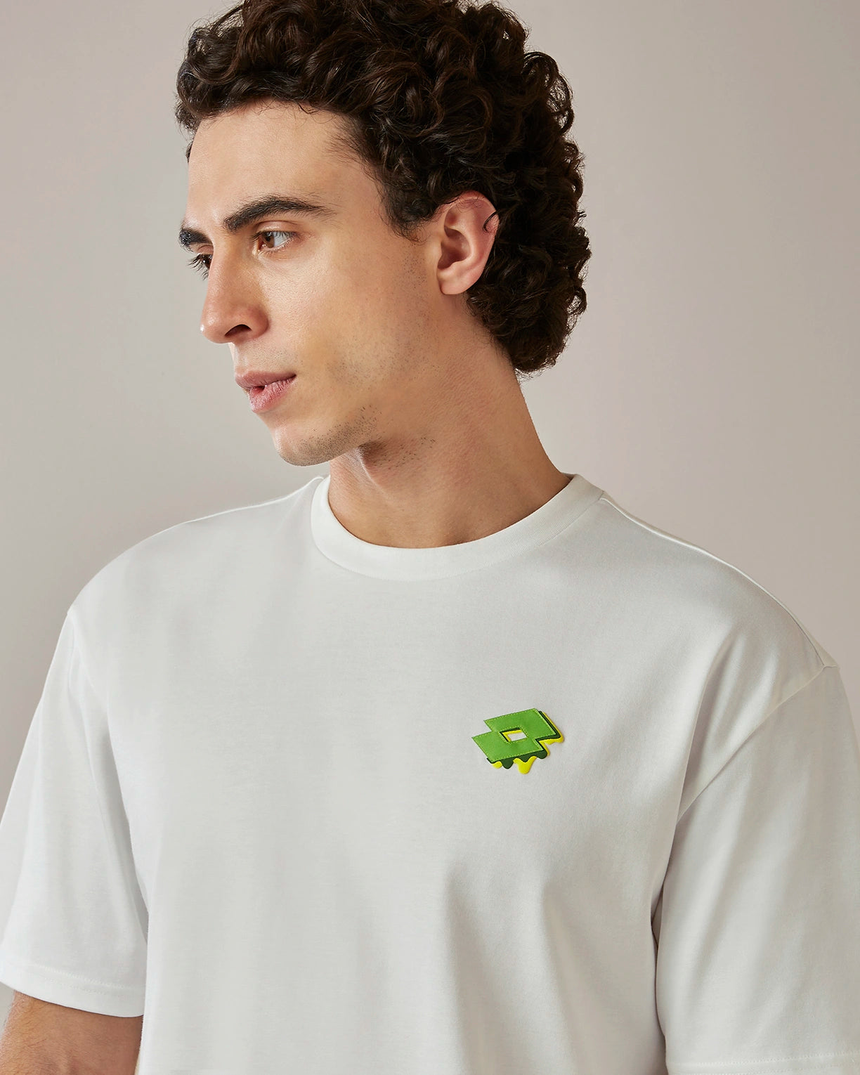 Melt Crew Tee -  Bright White-Neon Burn