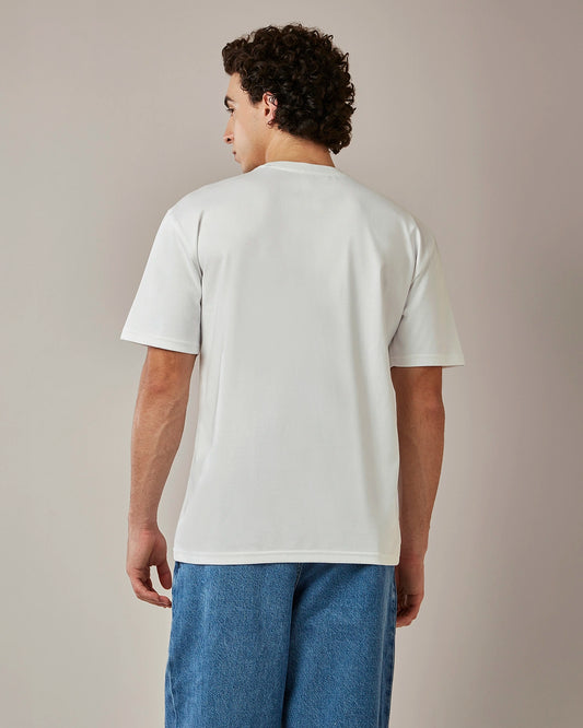 Men's Lotto Melt Crew Tee -  Bright White-Neon Burn