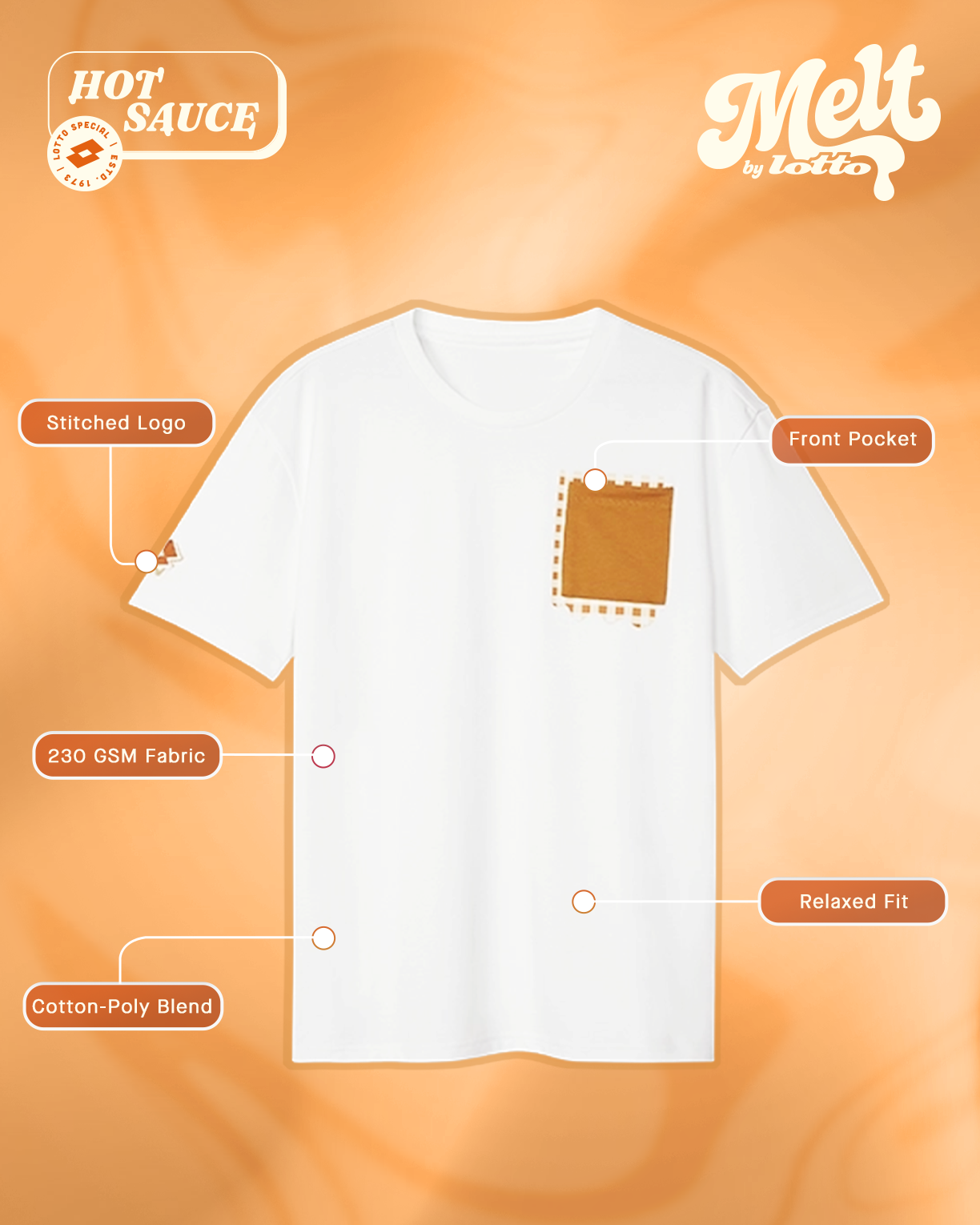 Melt Pocket Tee - Hot Sauce