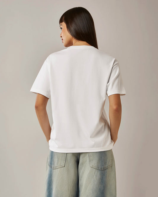 Women's Lotto Melt Crew Tee -  Bright White-Hot Sauce