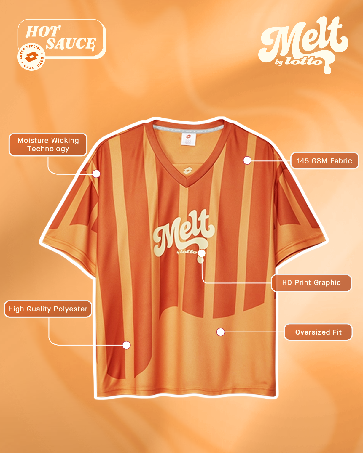 Melt Baseball Jersey - Hot Sauce