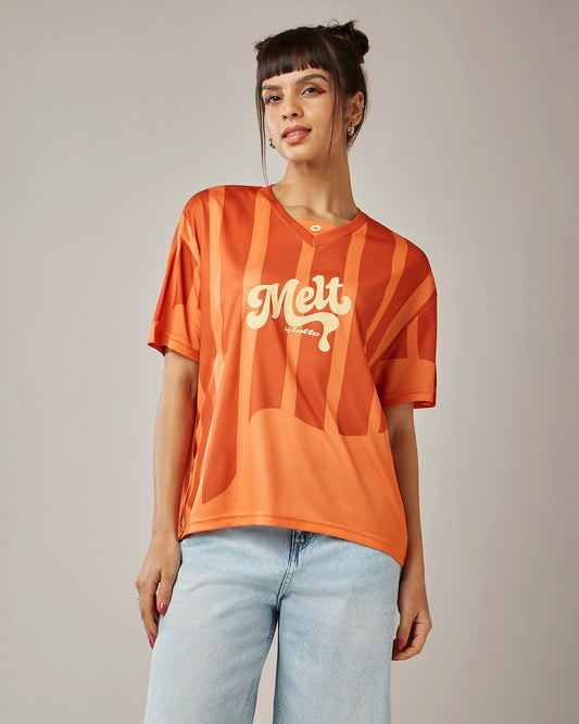 Women's Lotto Melt Baseball Jersey - Hot Sauce