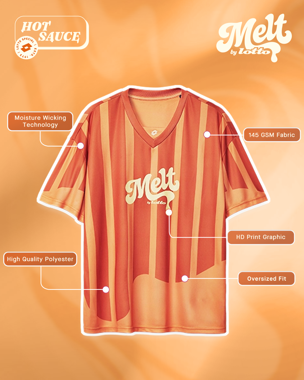 Melt Baseball Jersey - Hot Sauce