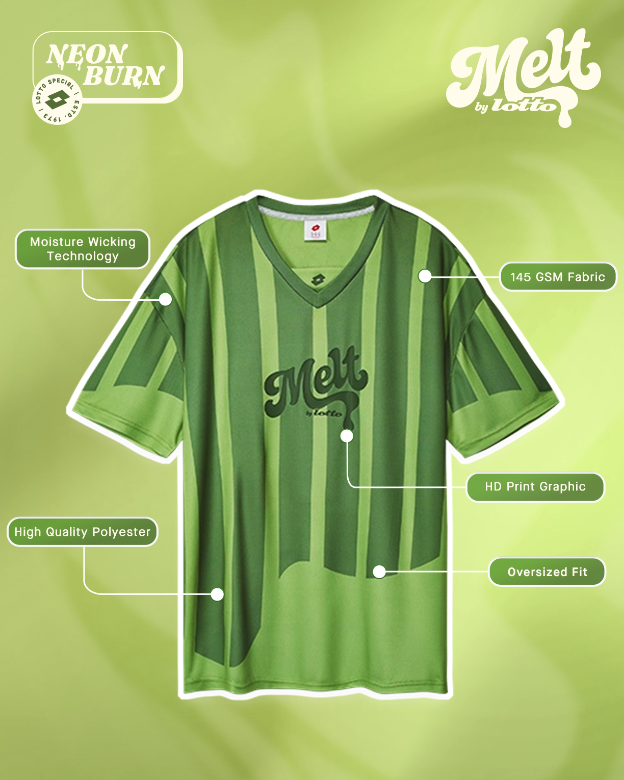 Melt Baseball Jersey - Neon Burn