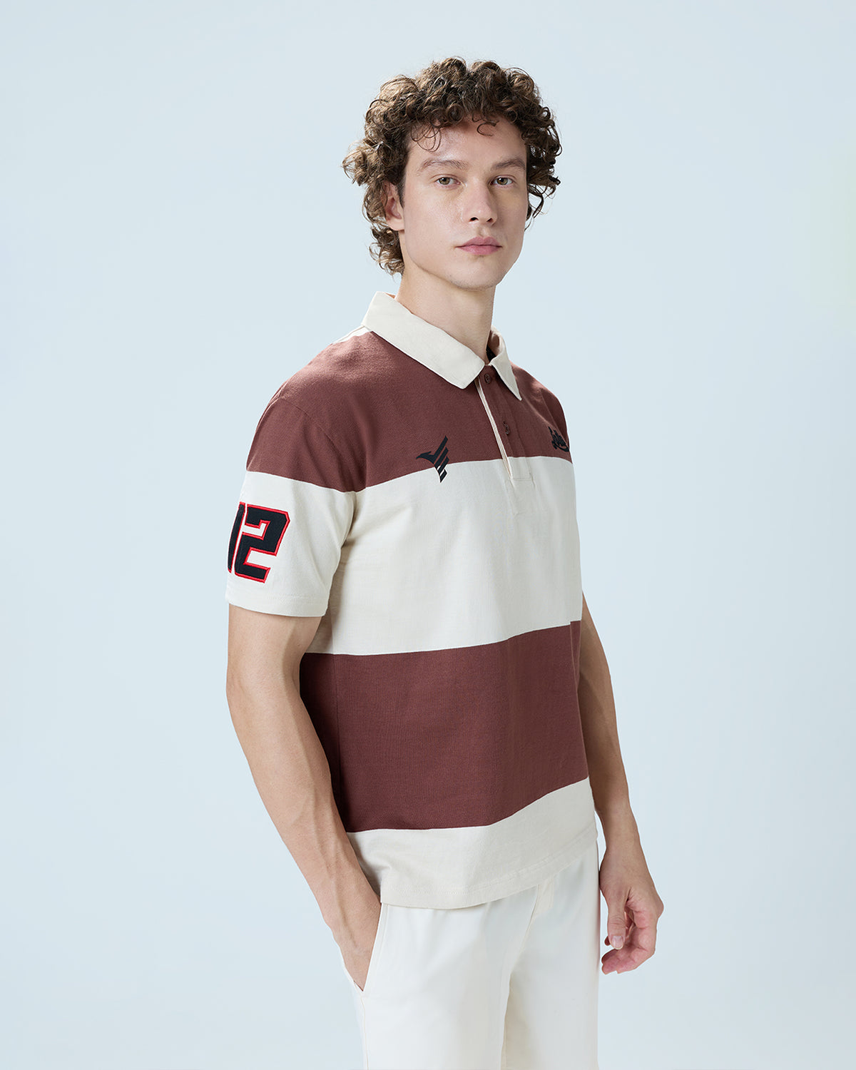 Men Lotto YWC League Retro Polo - Brown & Beige T-shirts1