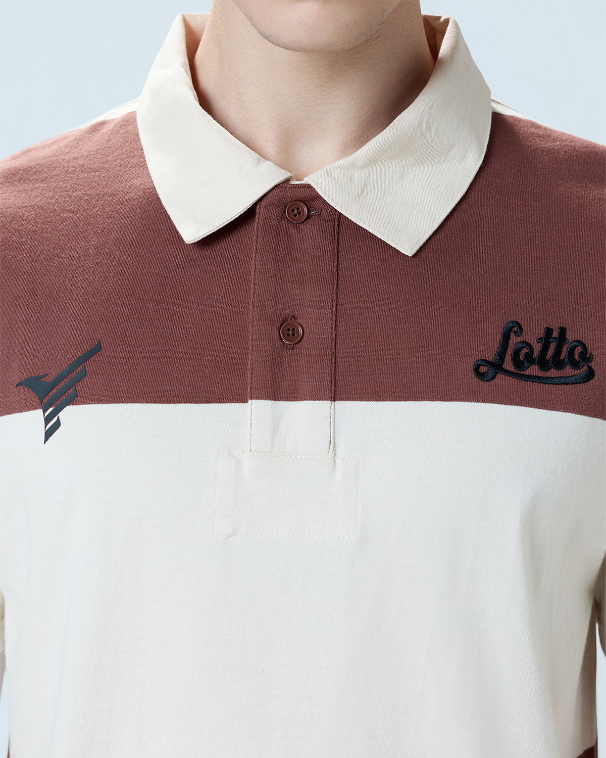 Men Lotto YWC League Retro Polo - Brown & Beige T-shirts3