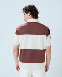Men Lotto YWC League Retro Polo - Brown & Beige T-shirts 1