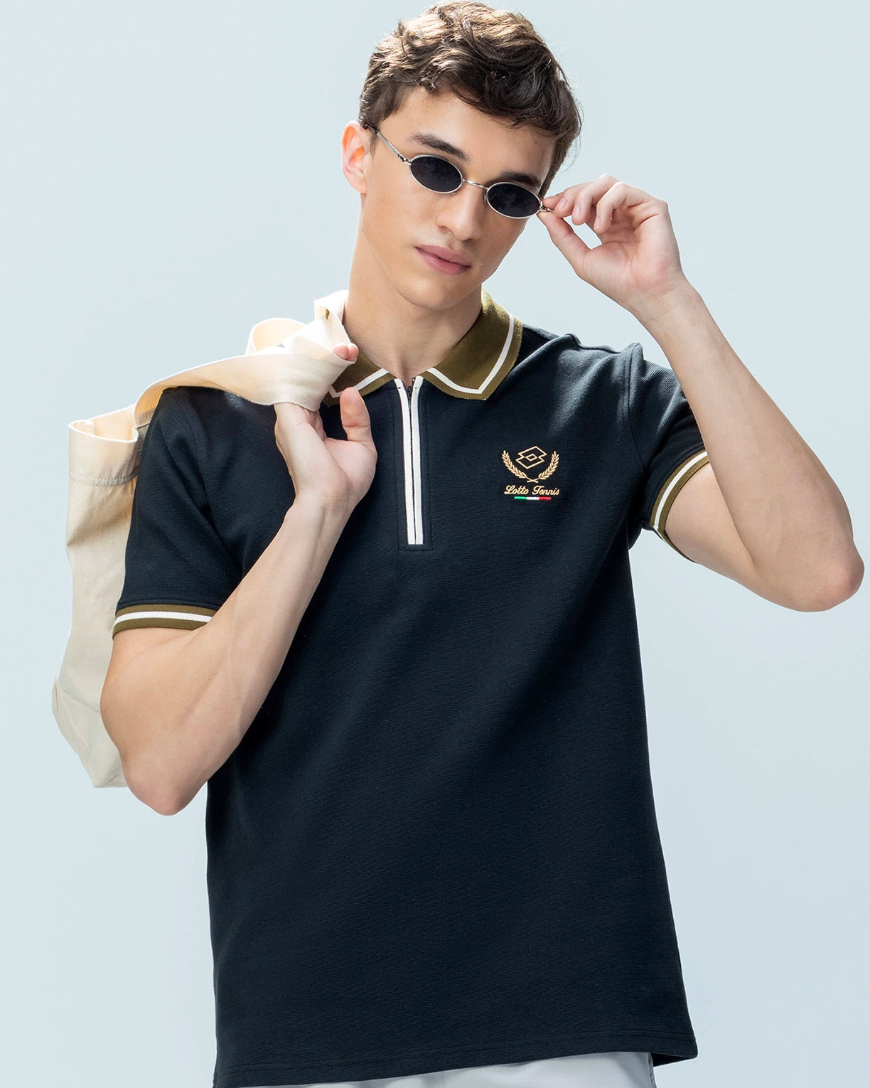Courtline Zip Polo - Black Beauty
