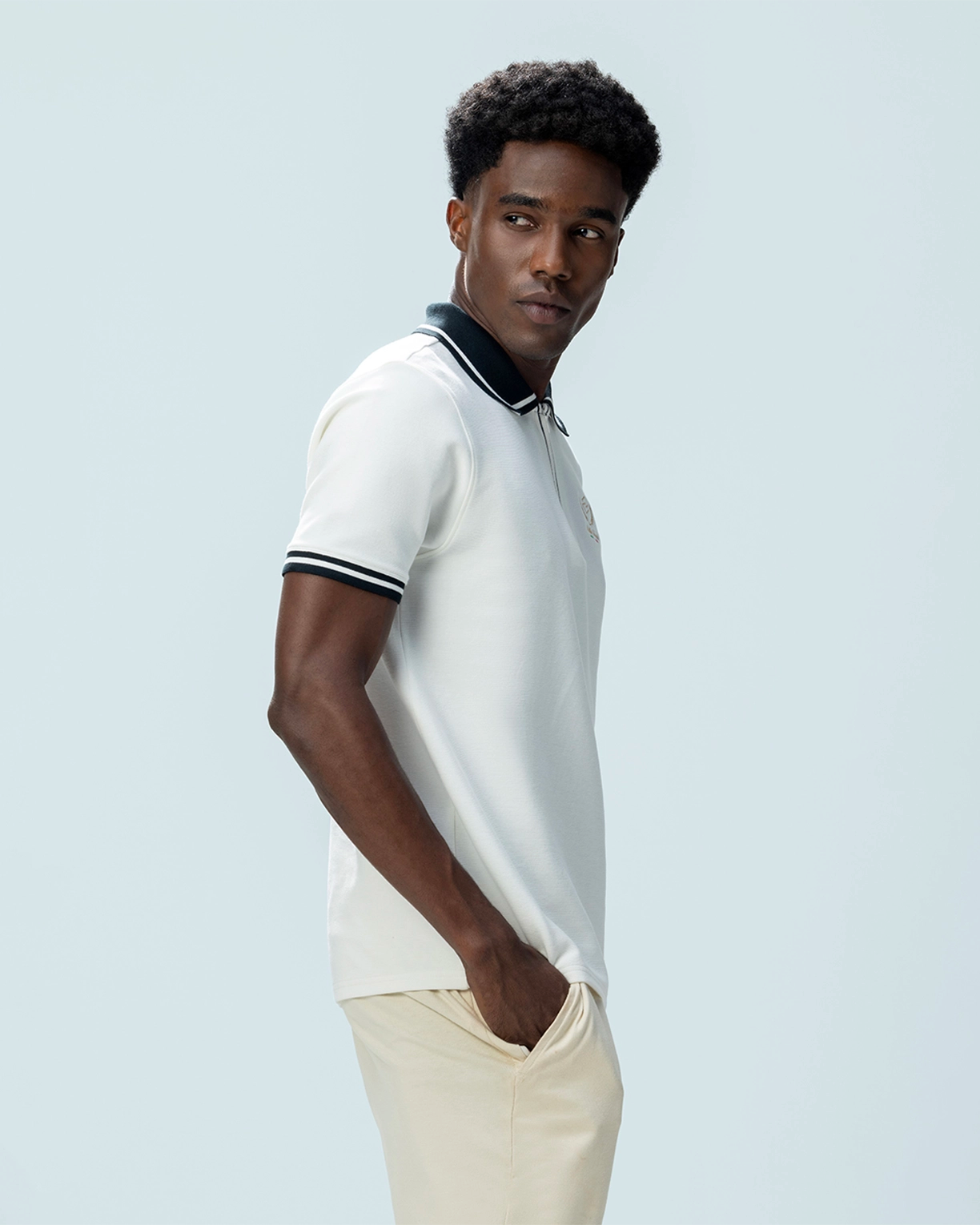 Courtline Zip Polo - Cloud Dancer