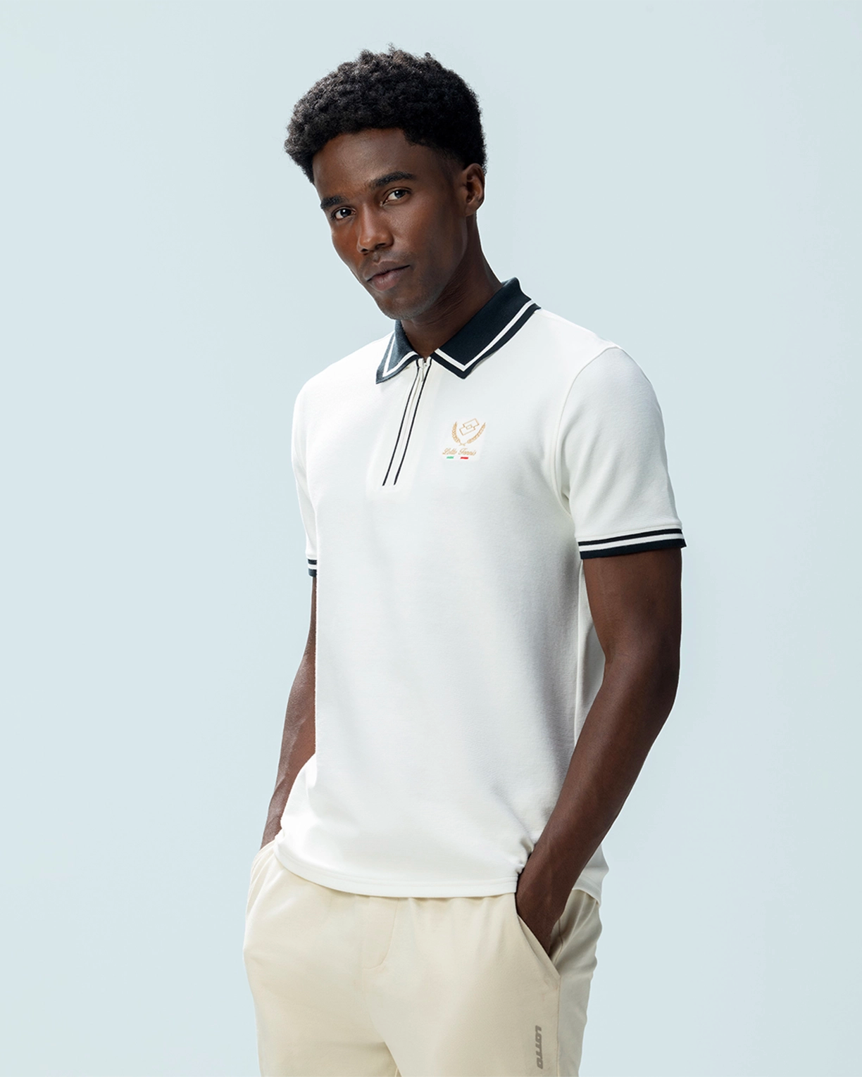 Courtline Zip Polo - Cloud Dancer