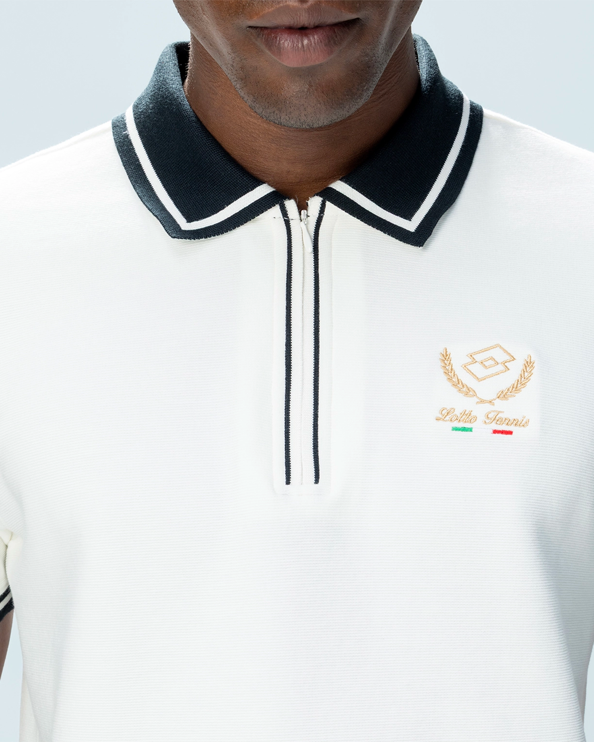 Courtline Zip Polo - Cloud Dancer