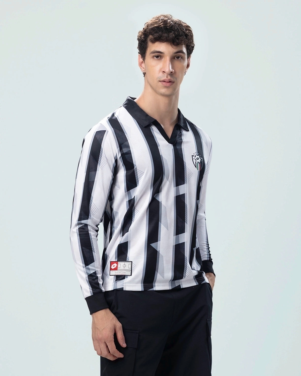 Men Lotto Kickoff Full Sleeves Jersey - Black & White T-shirts1