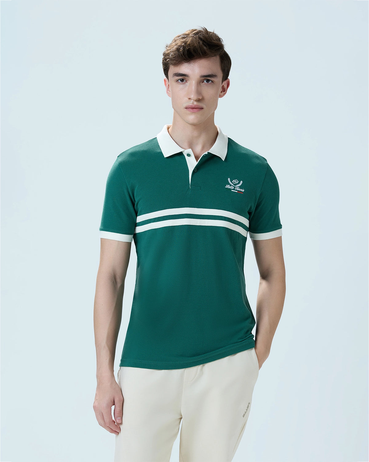 Men Lotto Courtline Polo - Dark Green T-shirts1