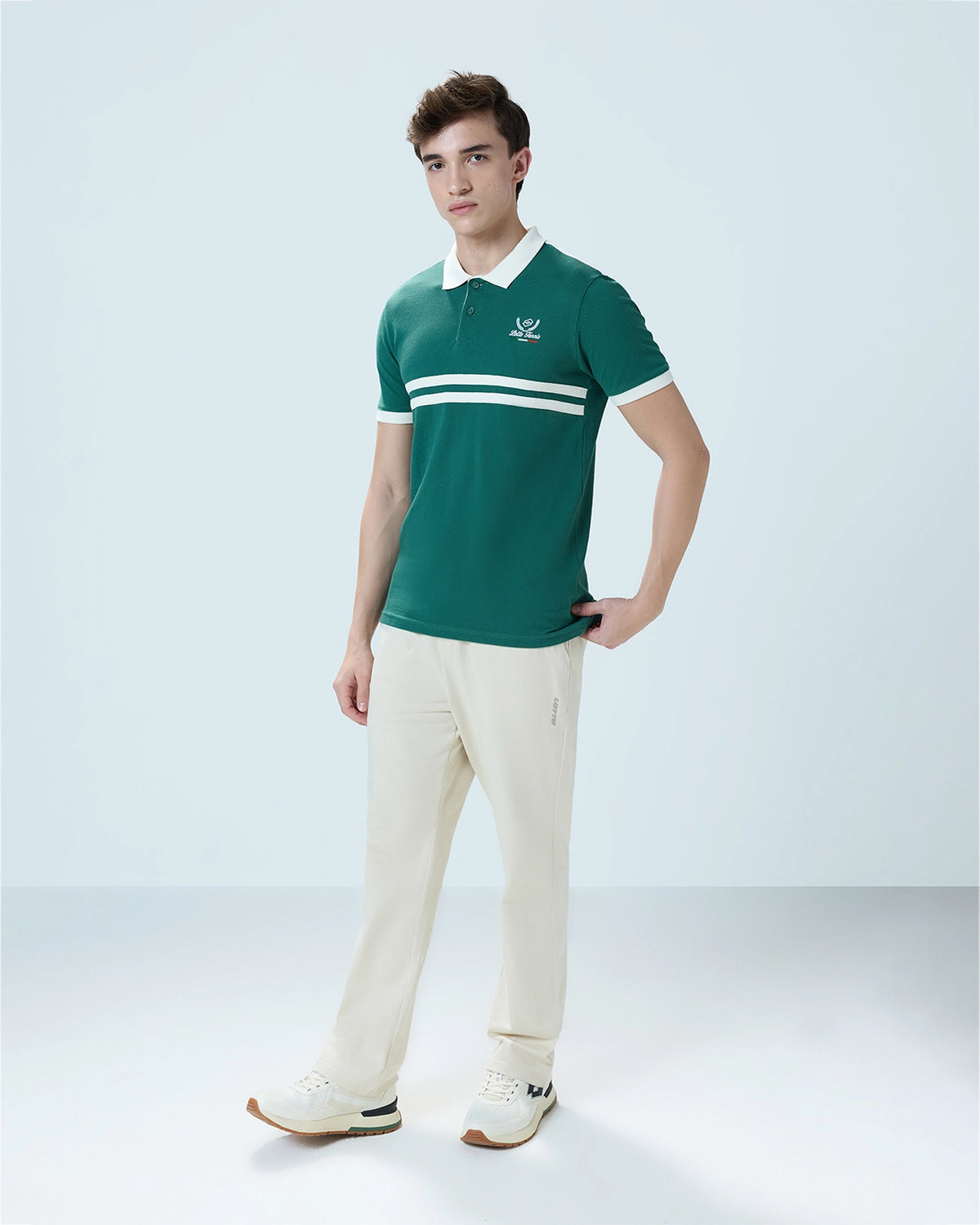 Men Lotto Courtline Polo - Dark Green T-shirts7