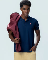 Men Lotto Italian Flag Polo - Peacoat T-shirts