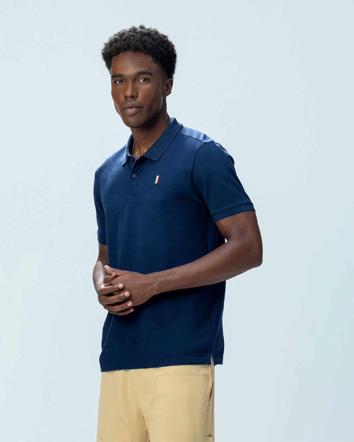 Italian Flag Polo - Peacoat