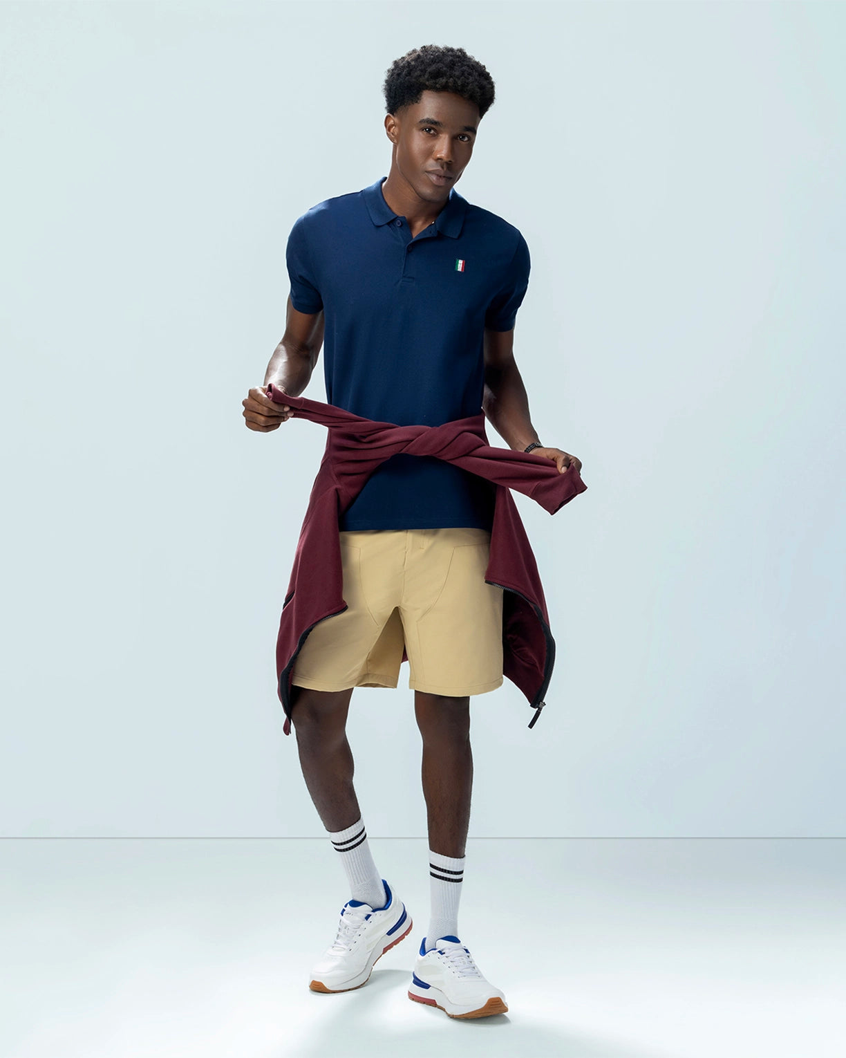 Italian Flag Polo - Peacoat