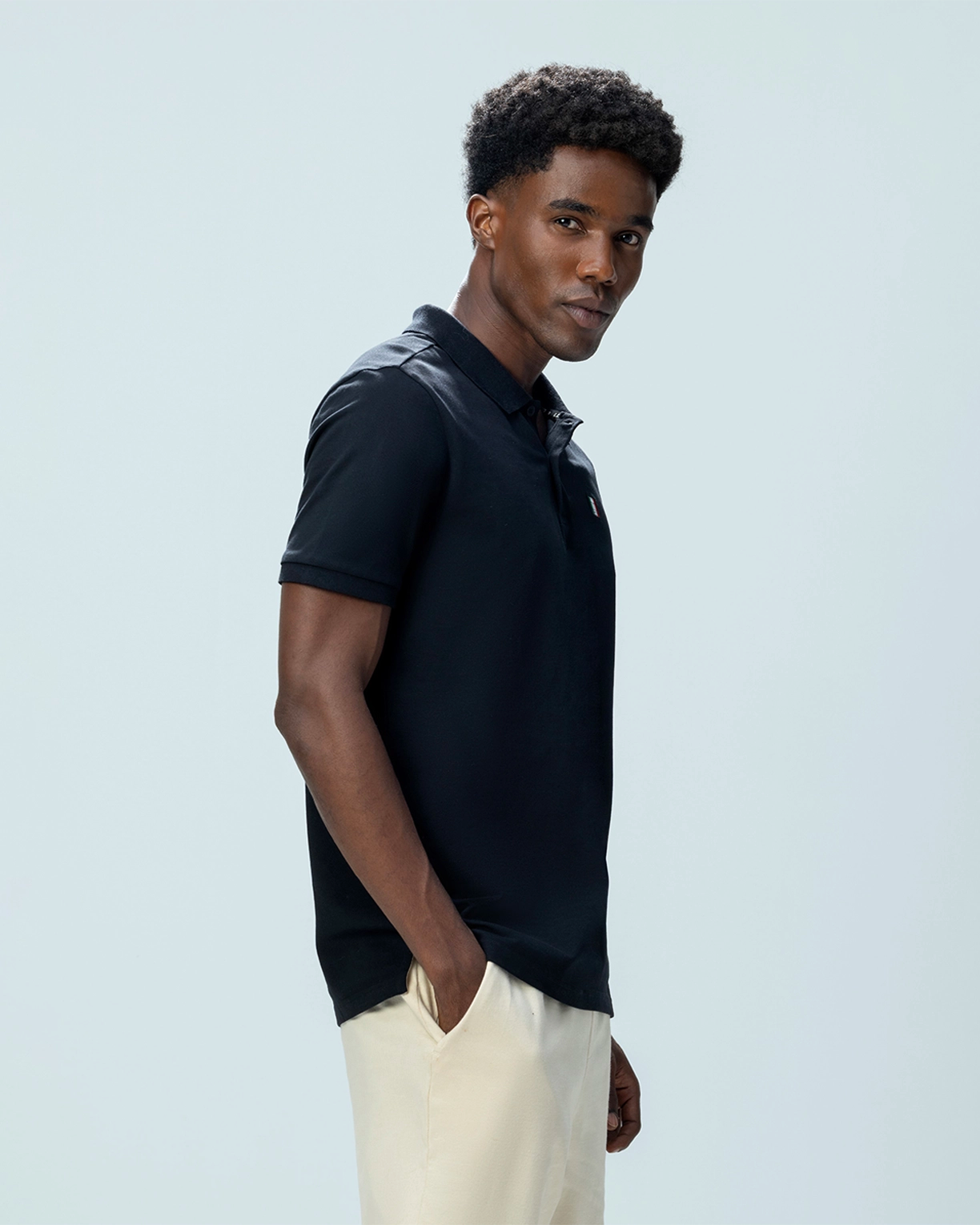 Italian Flag Polo - Black Beauty