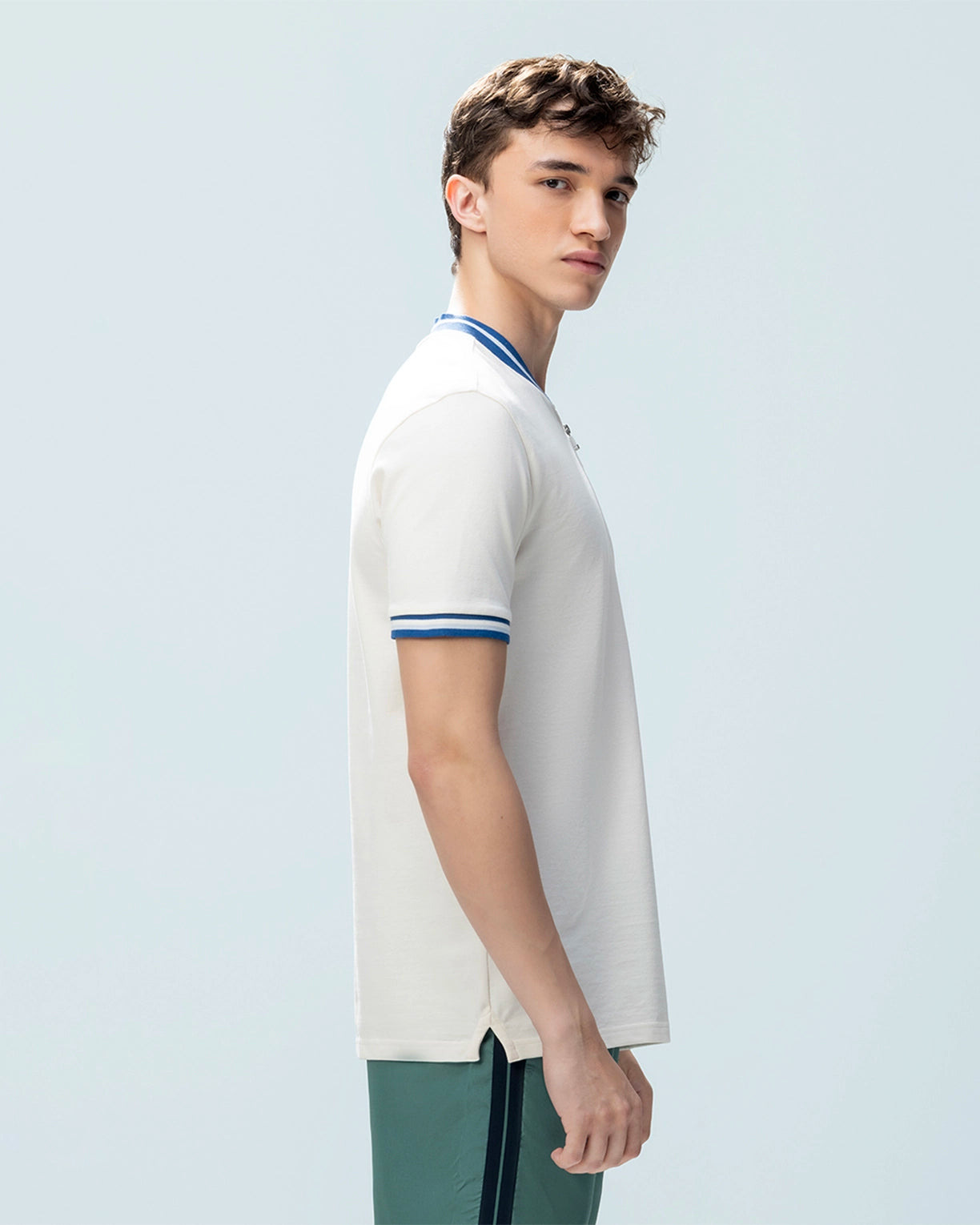 Chinese Collar Polo - Sugar Swizzle