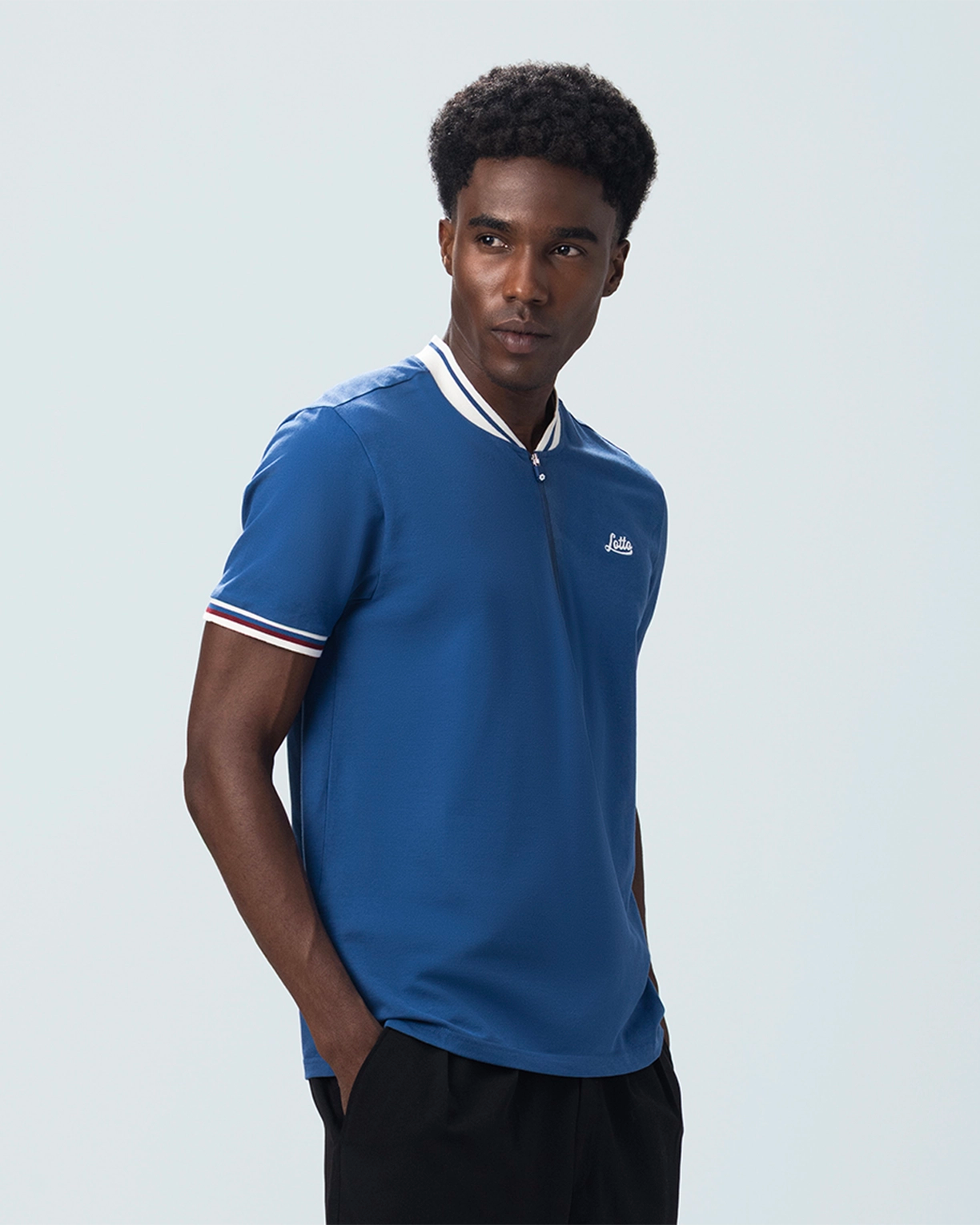 Chinese Collar Polo - True Navy