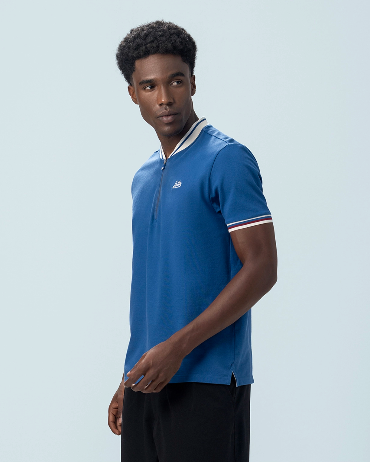 Chinese Collar Polo - True Navy