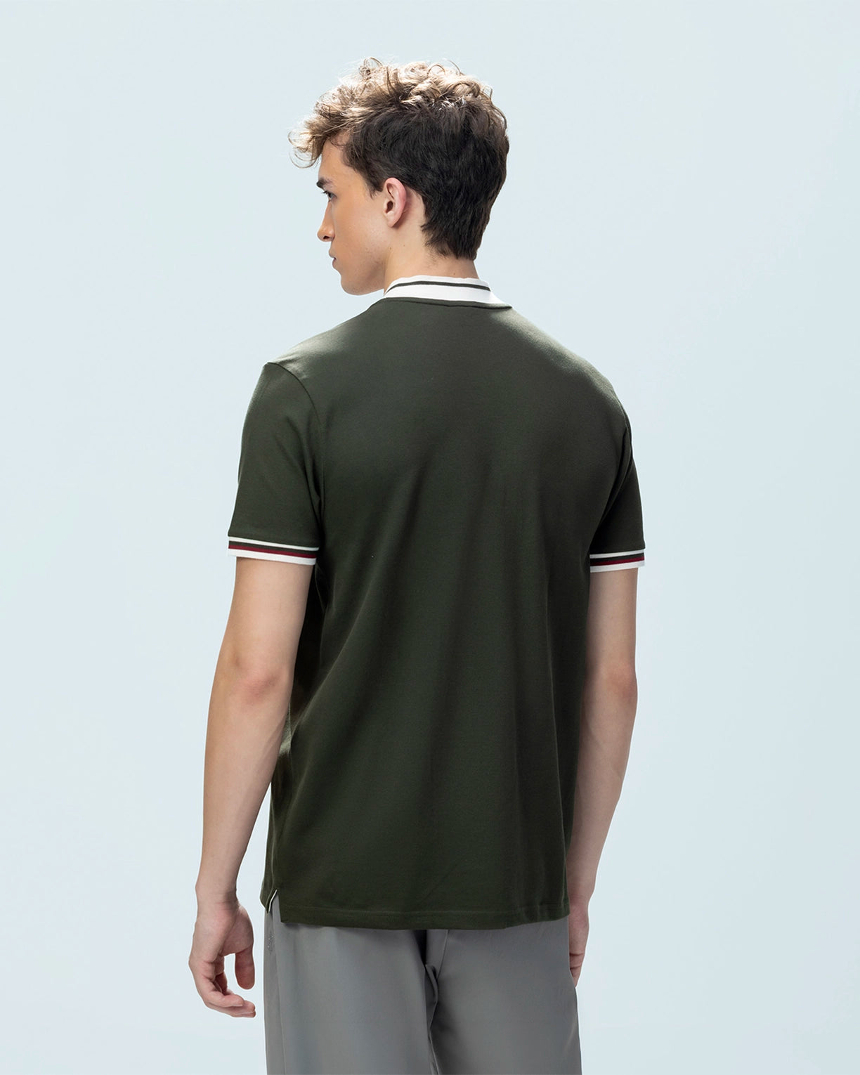 Chinese Collar Polo - Forest Night