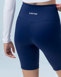 Women Lotto Play Biker Shorts - Medieval Blue  1