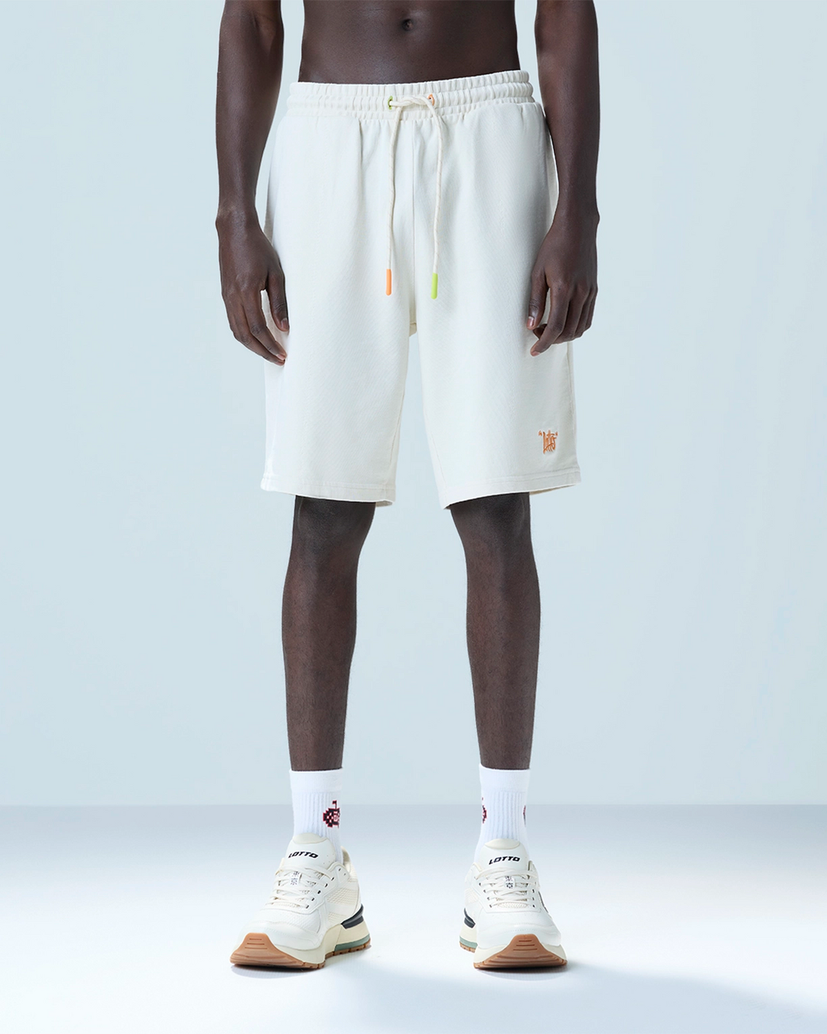 Men Lotto Street Play Shorts - Off White Shorts1