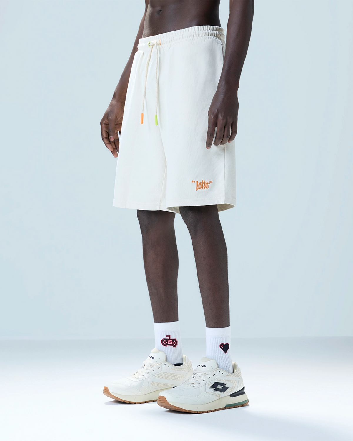 Men Lotto Street Play Shorts - Off White Shorts5