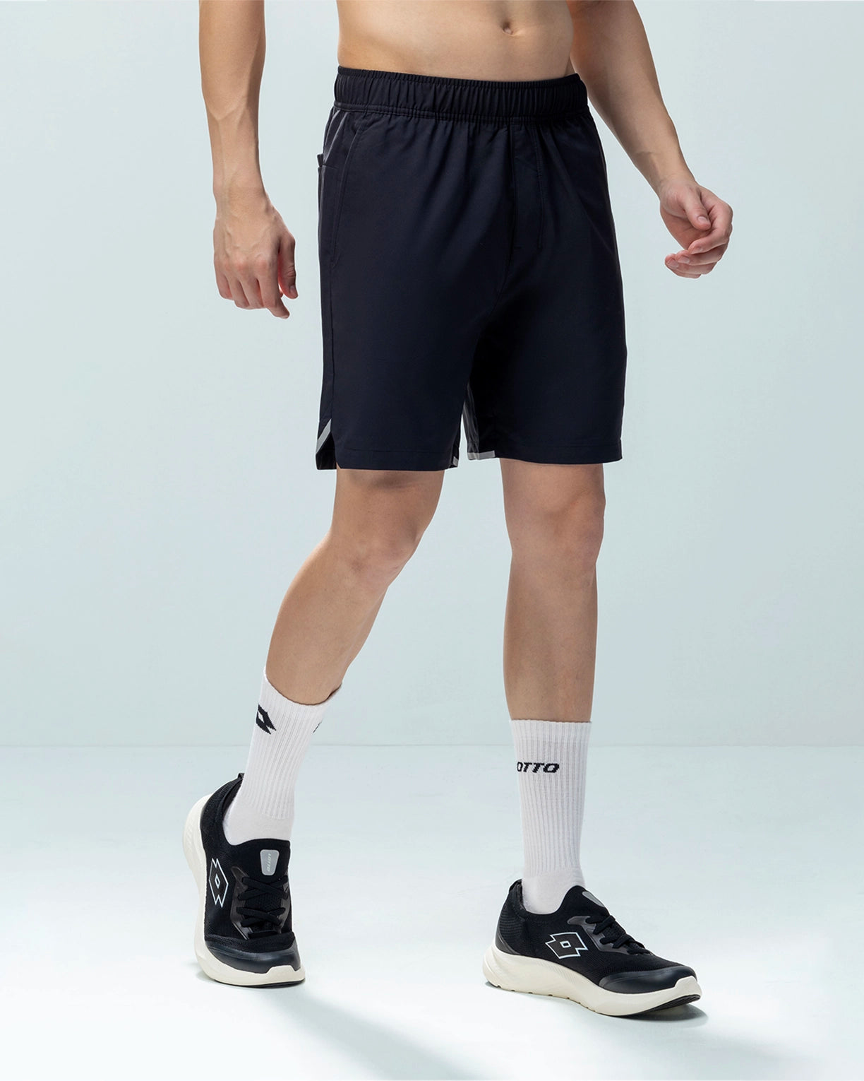 Men Lotto Slit Shorts - Black Beauty Shorts1