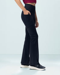 Women Lotto Play Flared Leggings - Black Beauty Leggings 1