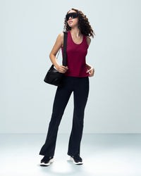 Women Lotto Play Flared Leggings - Black Beauty Leggings