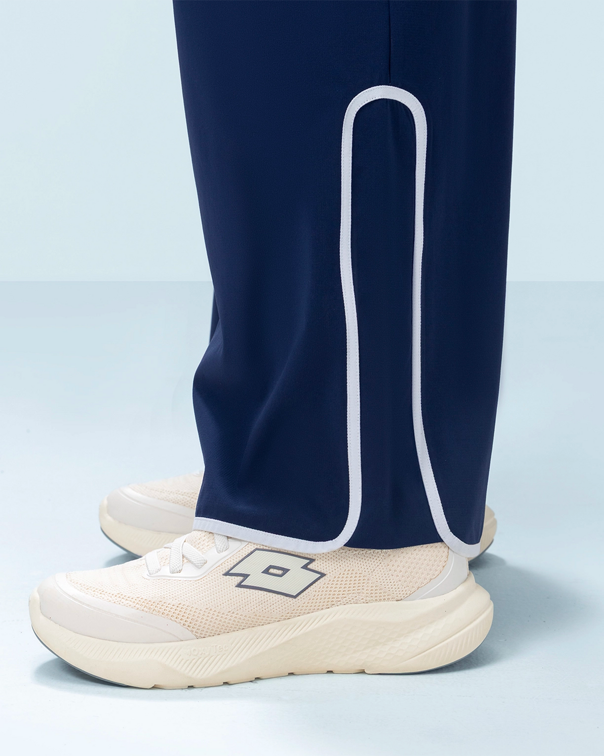Courtline Wide Banded Pants - Navy Blue