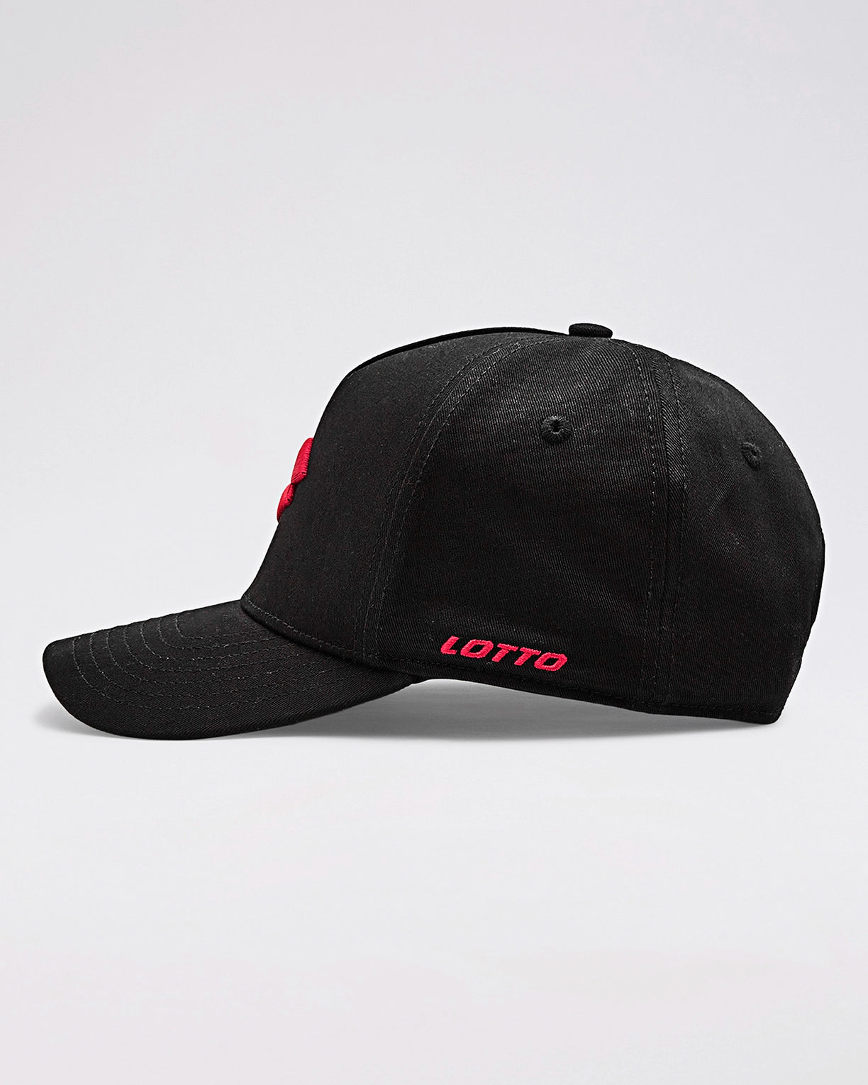 Unisex Lotto Essentials Baseball Cap - Black Beauty-High Risk Red Caps3