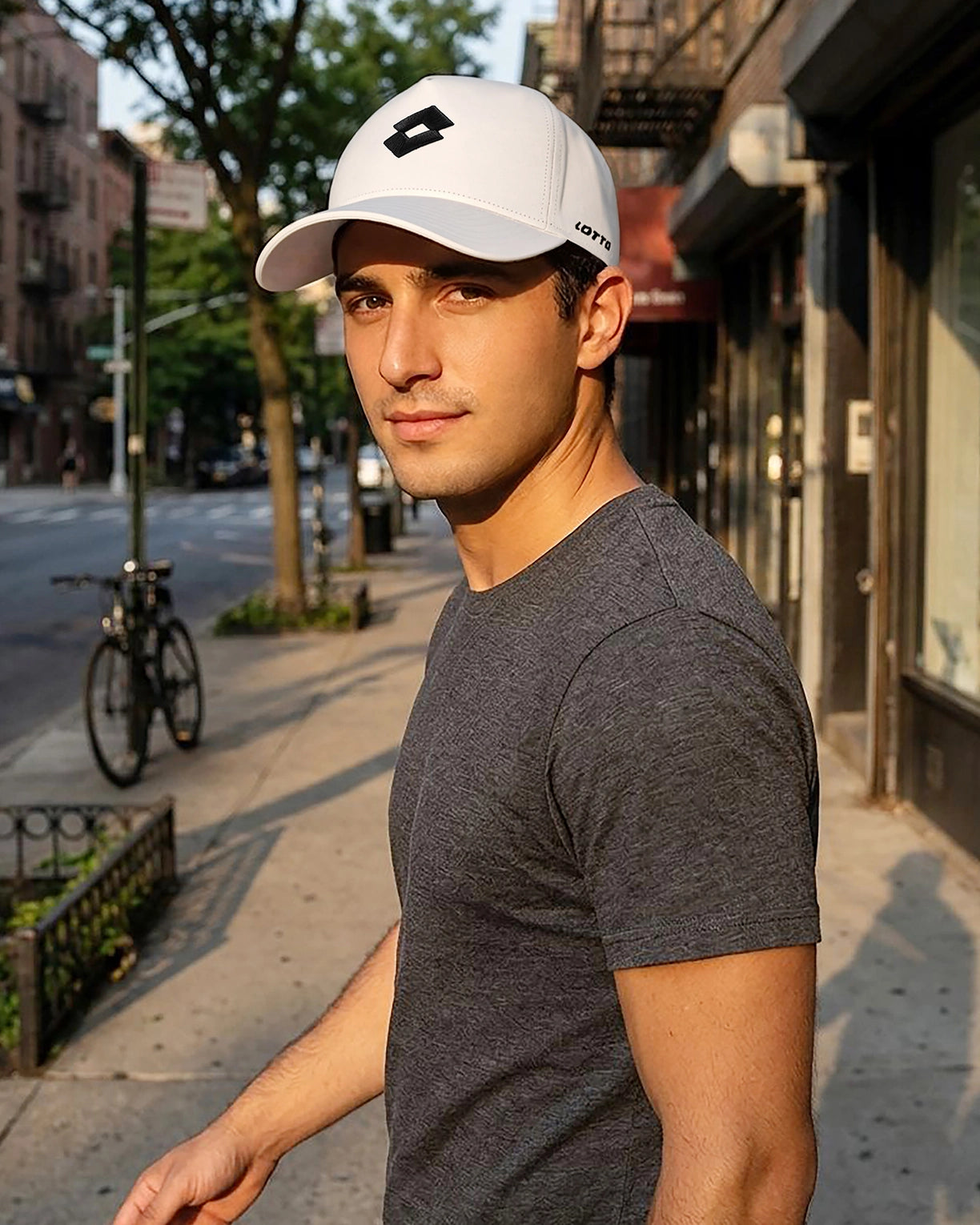 Unisex Lotto Essentials Baseball Cap - Star White-Black Beauty Caps1