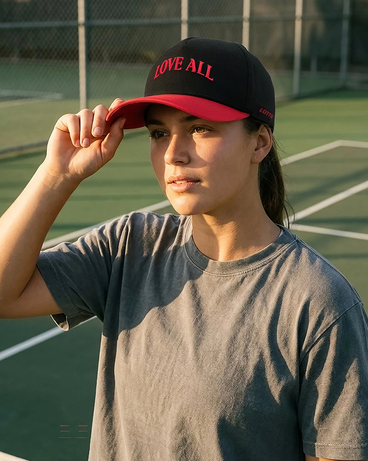 Unisex Lotto Love All Baseball Cap - Black Beauty-High Risk Red Caps1