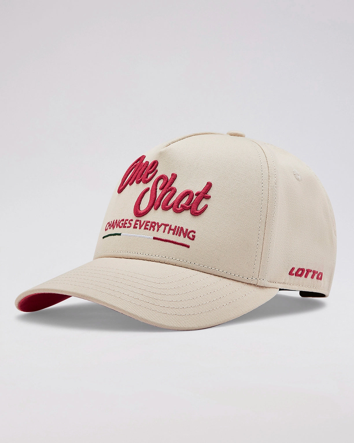 Unisex Lotto One Shot Baseball Cap - Off White-Mineral Red Caps5