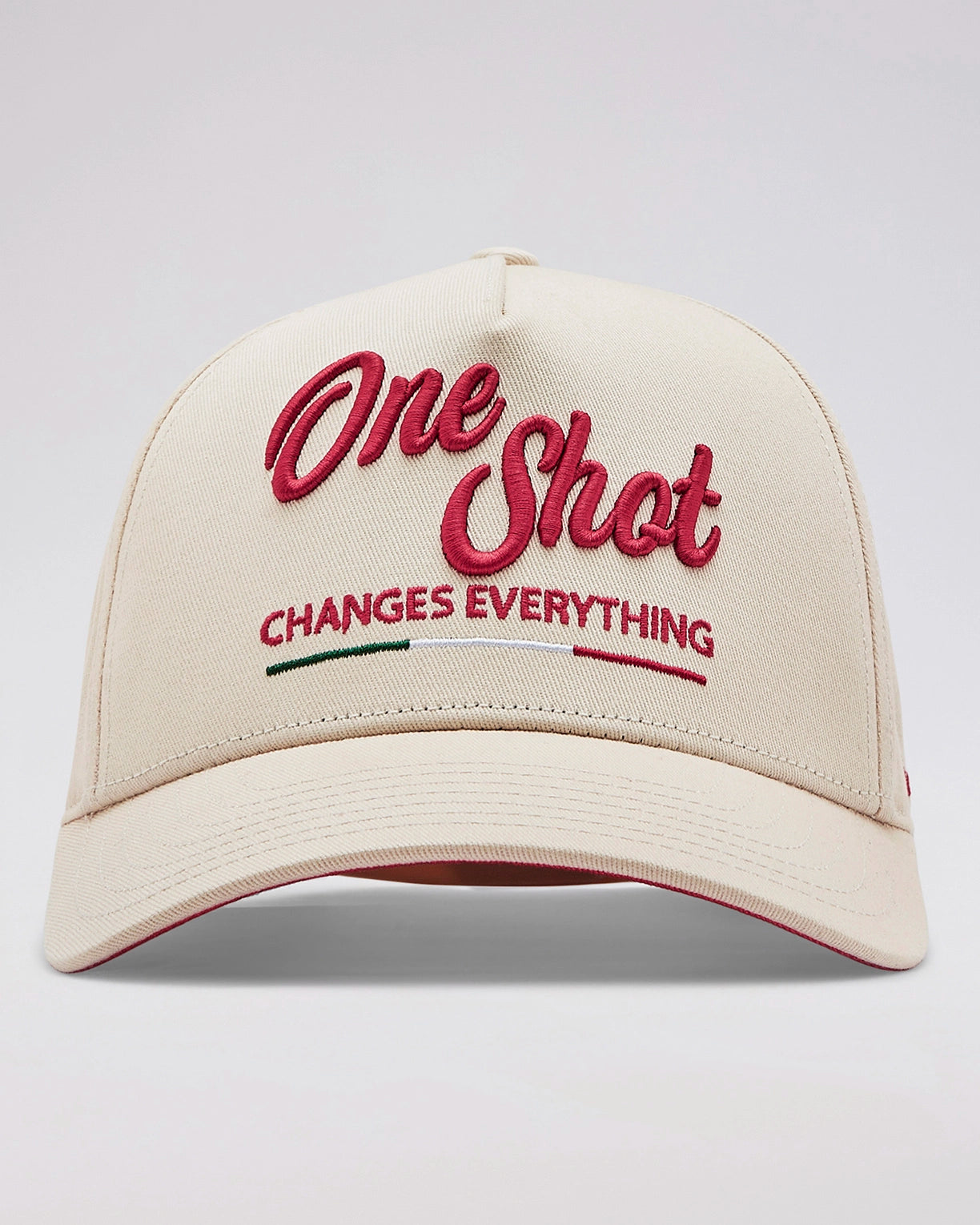 Unisex Lotto One Shot Baseball Cap - Off White-Mineral Red Caps2