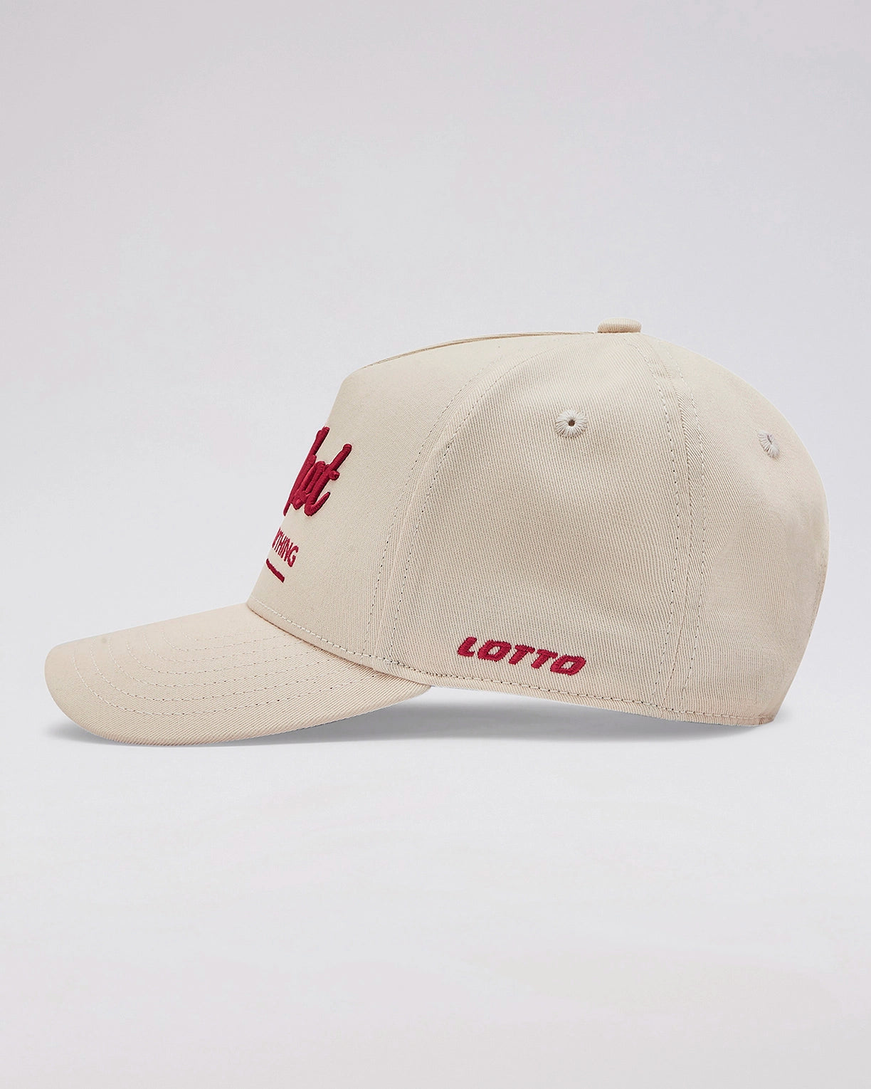 Unisex Lotto One Shot Baseball Cap - Off White-Mineral Red Caps3