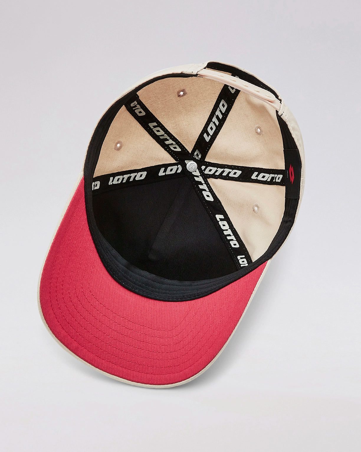 Unisex Lotto One Shot Baseball Cap - Off White-Mineral Red Caps6