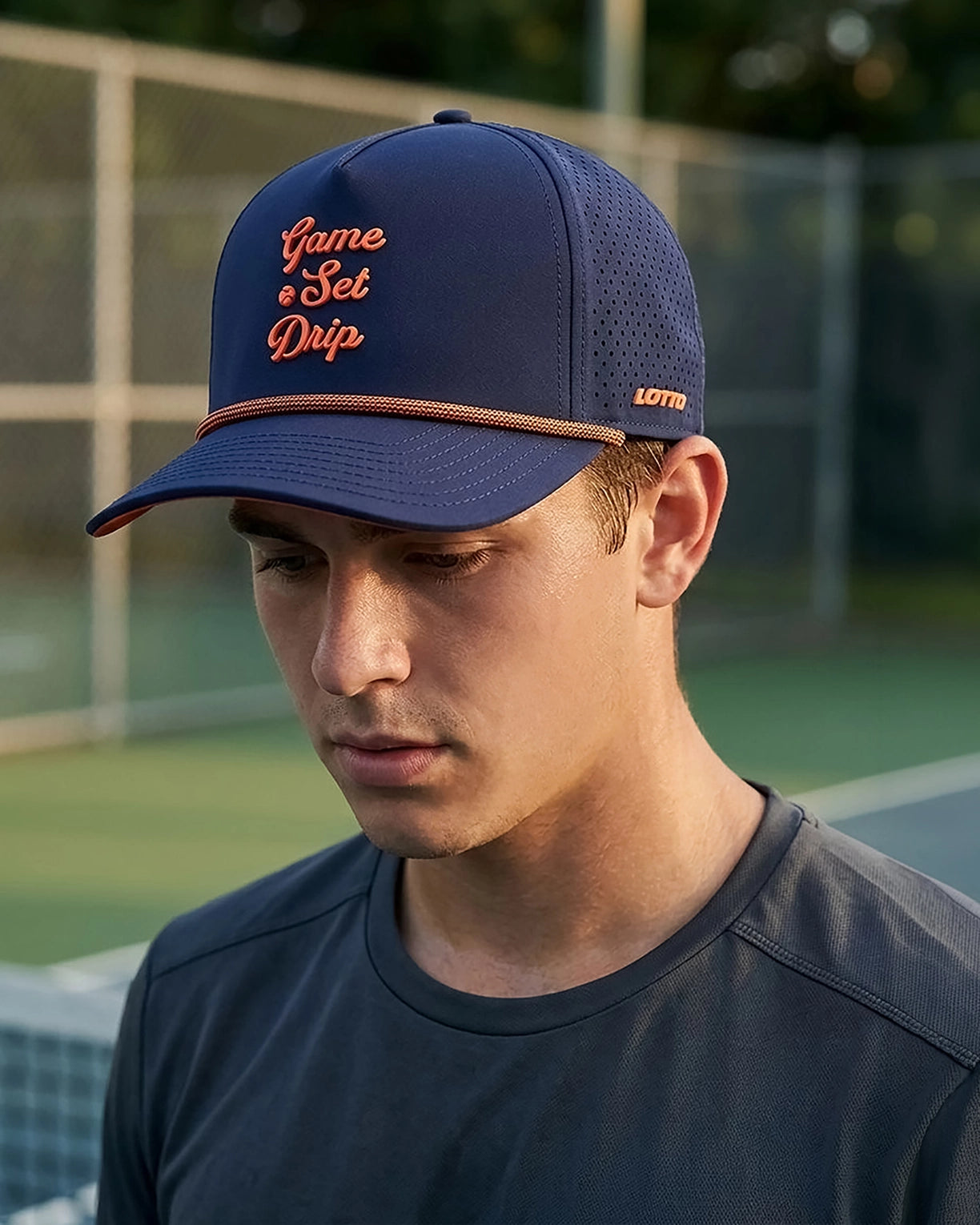 Unisex Lotto Game Set Drip Baseball Cap - Blue-Russet Orange Caps1