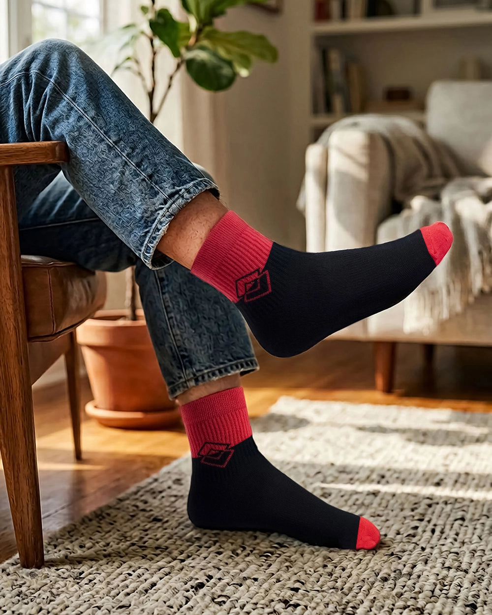Unisex Lotto Lotto League Socks 1.0 Pack of 3 - Black Beauty-Fiery Red-Bright White Socks6